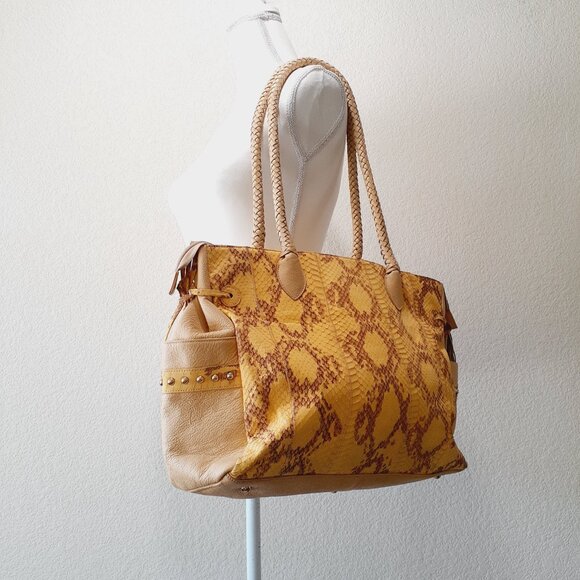 Chi Snake Leather Tote Purse - Picture 1 of 15